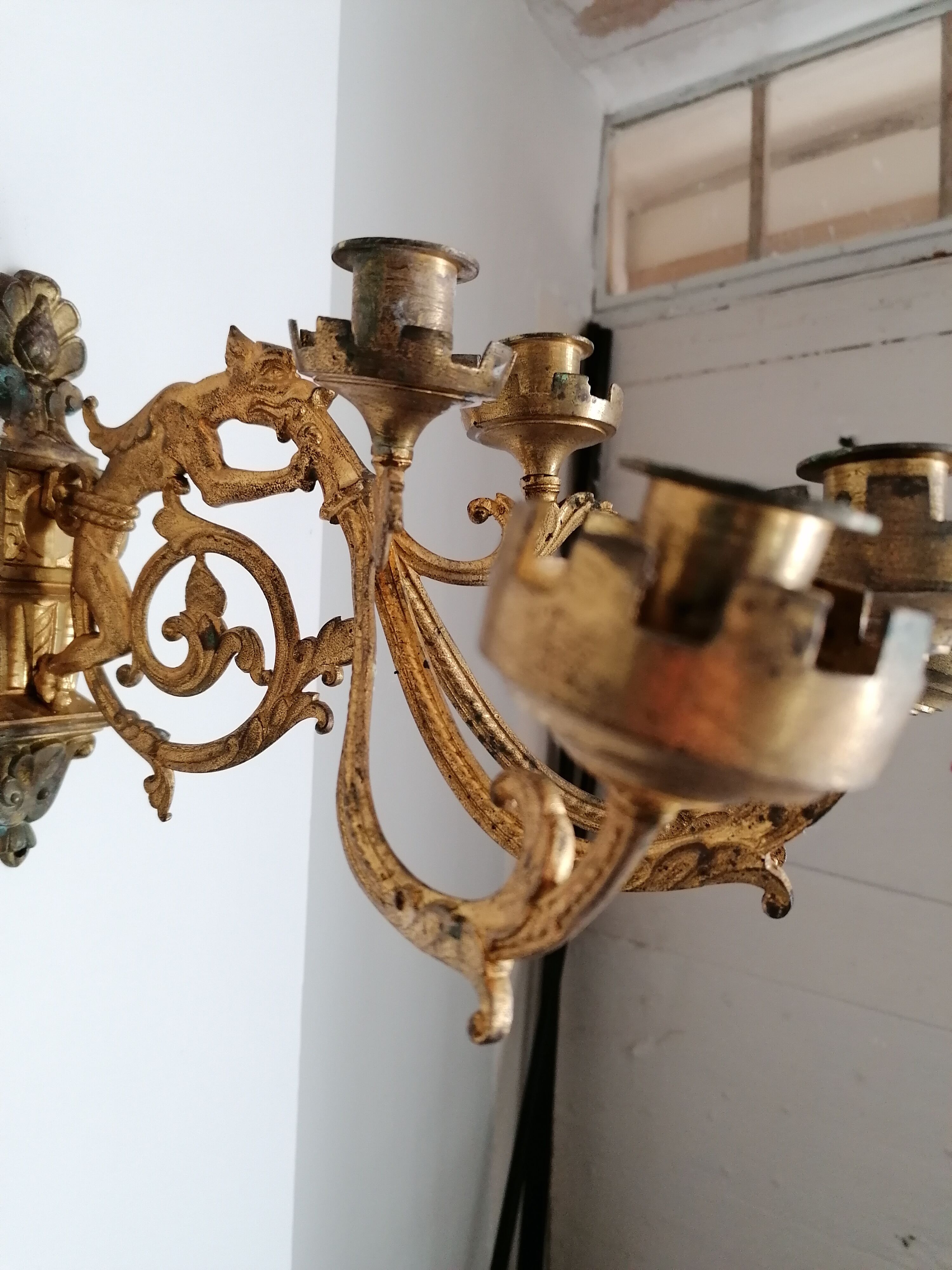 Neo gothic candlestick sconce
