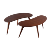 Coffee tables "bean" vintage wooden tripod 1960