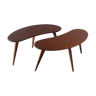 Coffee tables "bean" vintage wooden tripod 1960