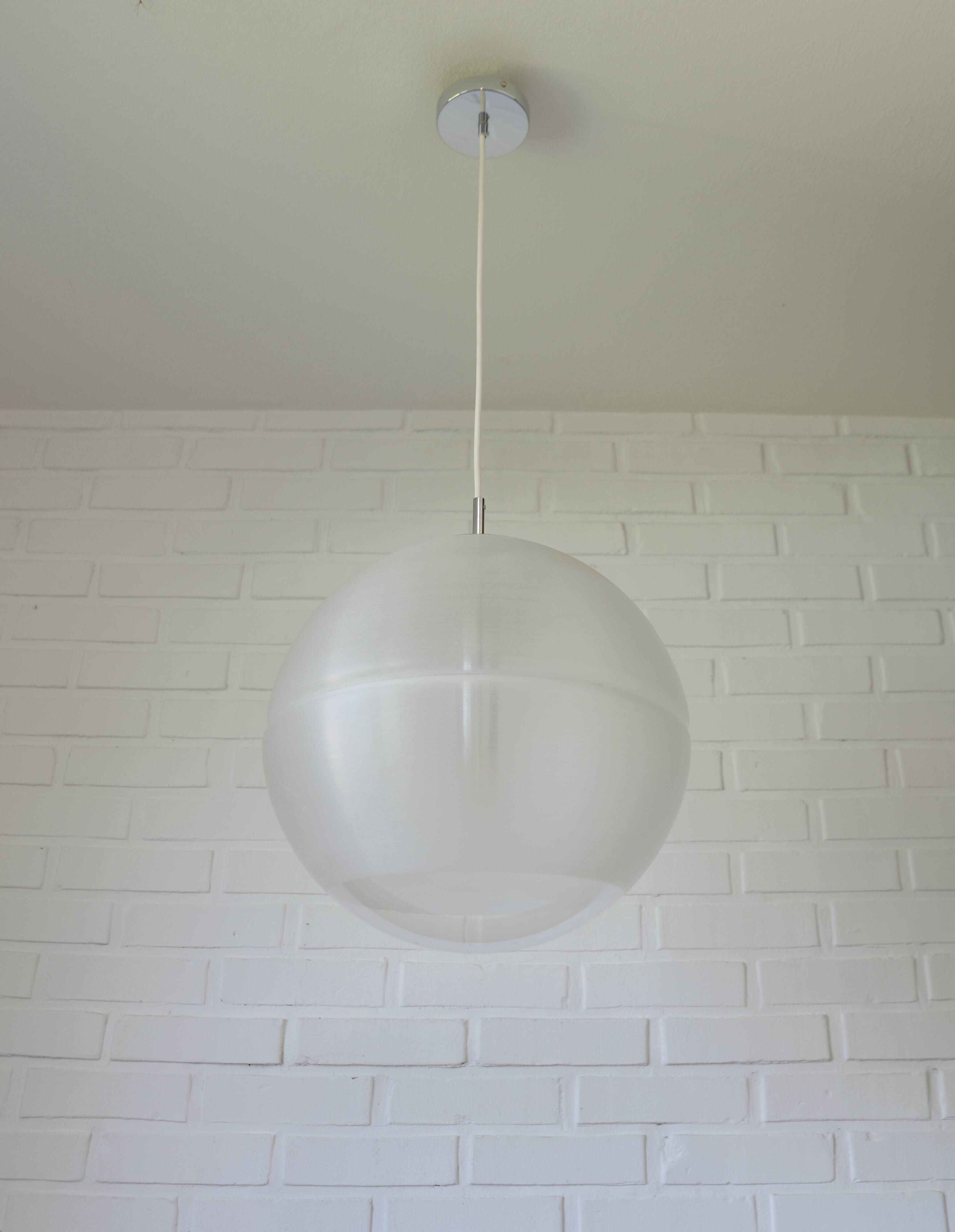 Vintage hanging lamp Meblo Guzzini Sfera MCM plastic pendant light  1970's