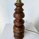 1950s turned oak wood table lamp