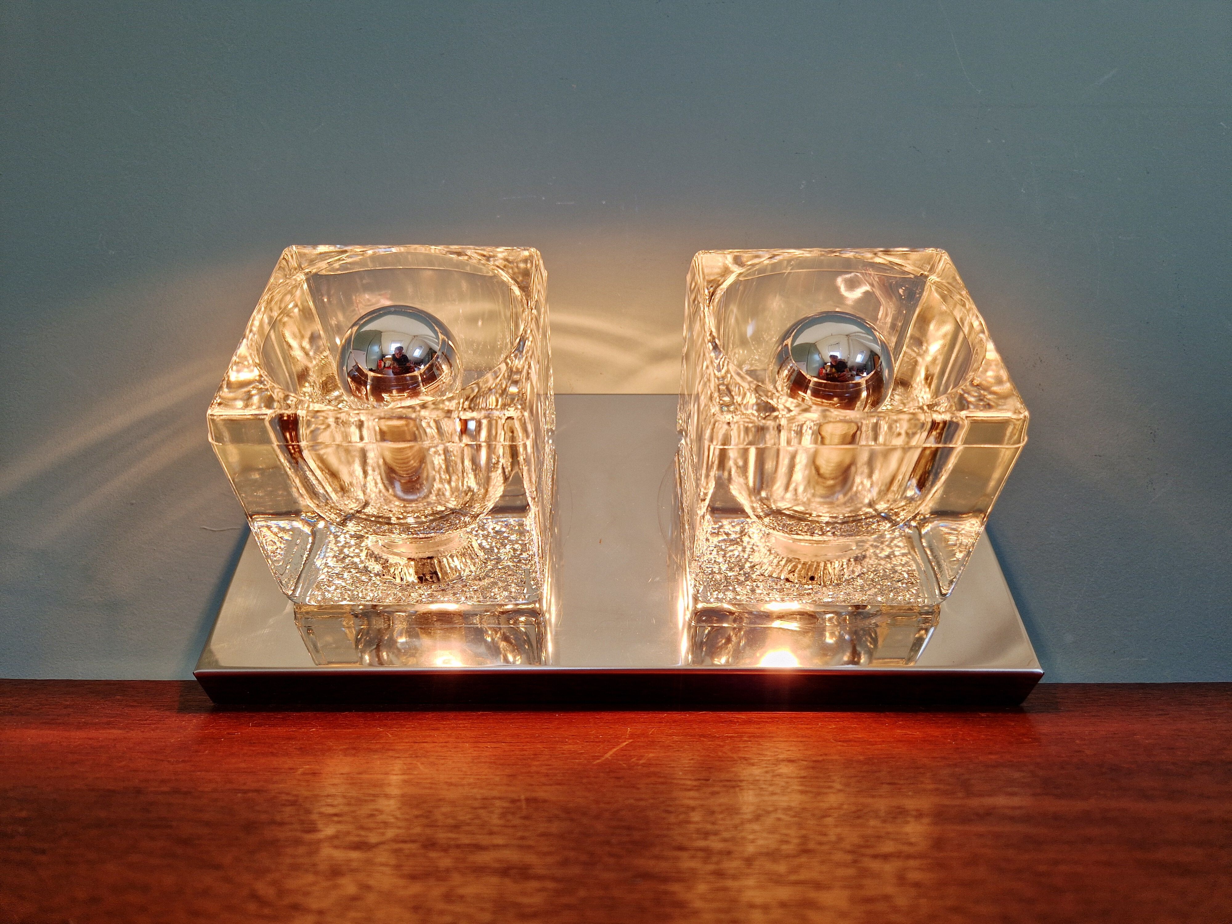 Applique murale double Ice Cube, Peill & Putzler, 1970