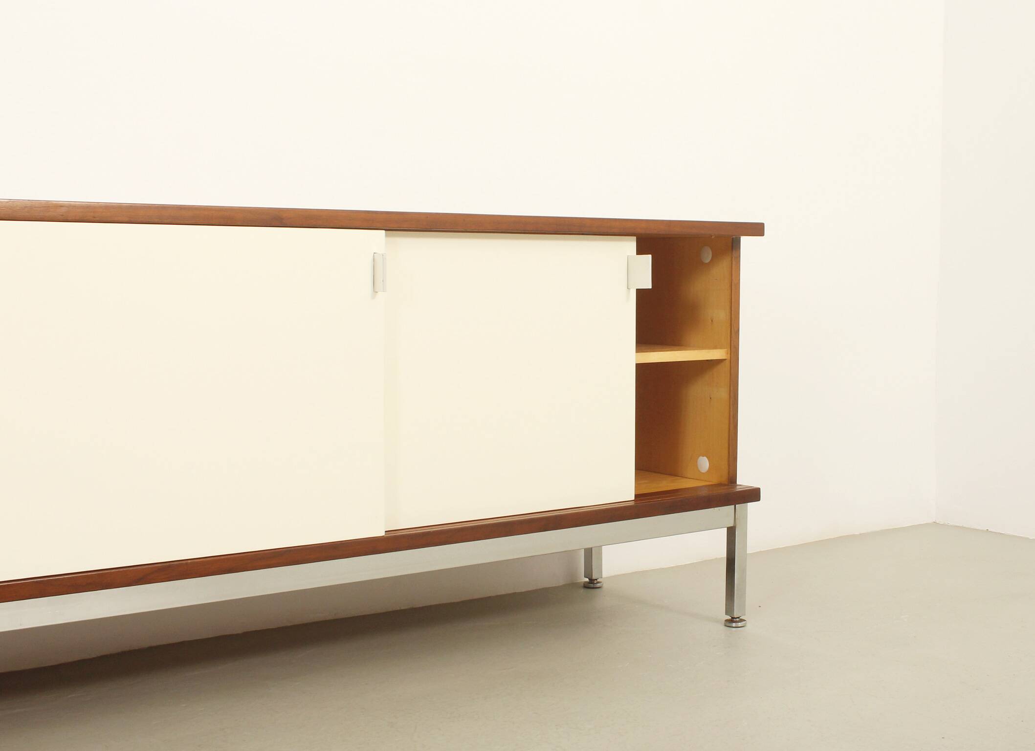 Sideboard of three sliding doors published by Airborne, France, 1960s.