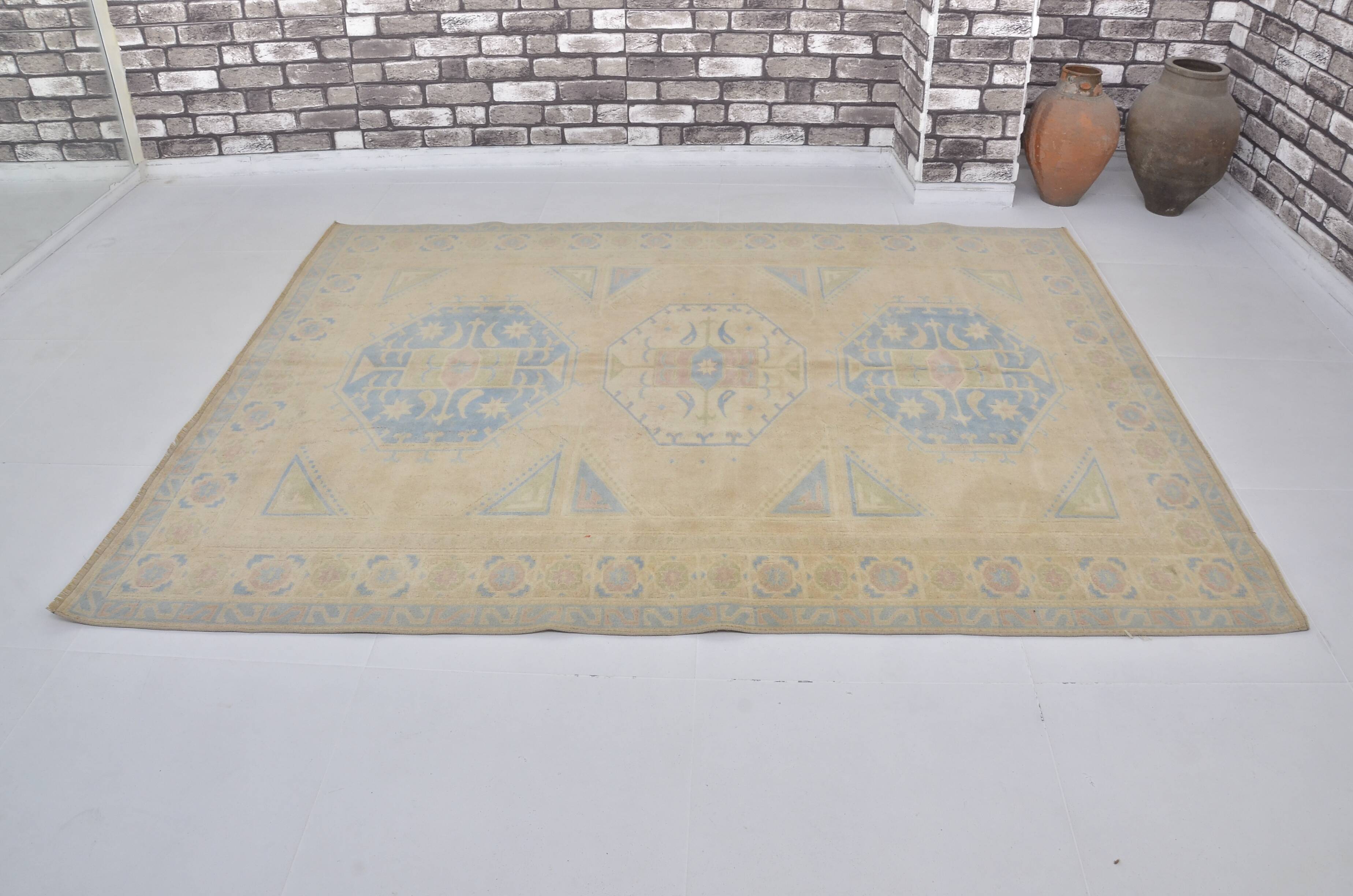 Bohemian Soft Colour Oushak Vintage Rug sku 2038