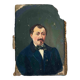 Raw attic: Painting "Portrait of a man with a bow tie" signed Cosson XIX°