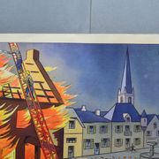Rossignol educational school poster front and back "the fire" and "the toy store"