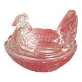 Glass chicken butter dish