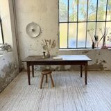 1950s oak farmhouse table with spindle legs