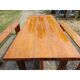 Table de ferme campagnarde en chêne et pin + 2 bancs