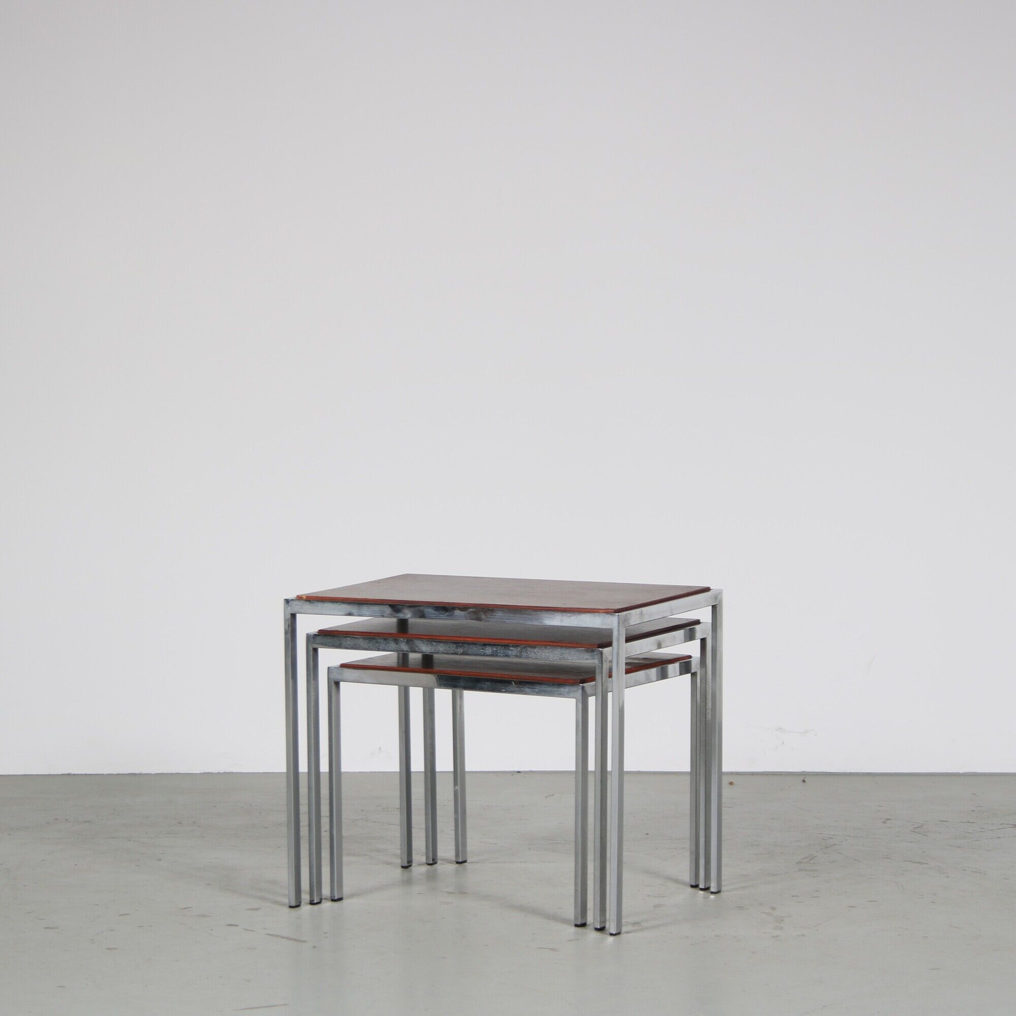 1960s Set of 3 reversible nesting tables from the Netherlands