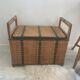 Vintage rattan bench chest