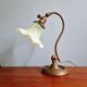 Art Nouveau desk lamp, bronze and opalescent glass