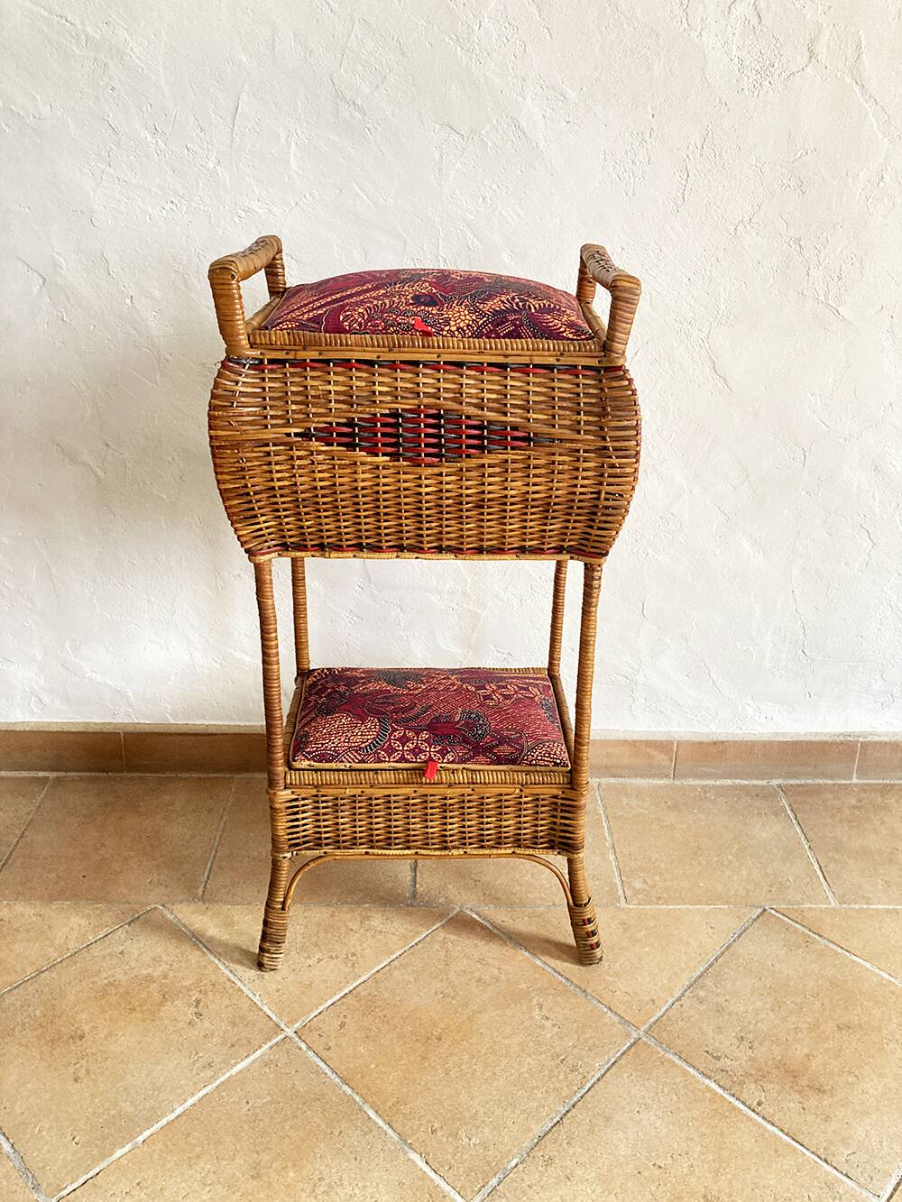 Rattan and textile worker, 2 chests, 1960s