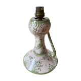 Faience lamp foot of Samadet XVIIIth green - old luminaire mounted on a jug / jar