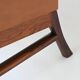 Canapé scandinave trois places en palissandre et cuir marron Danemark 1960