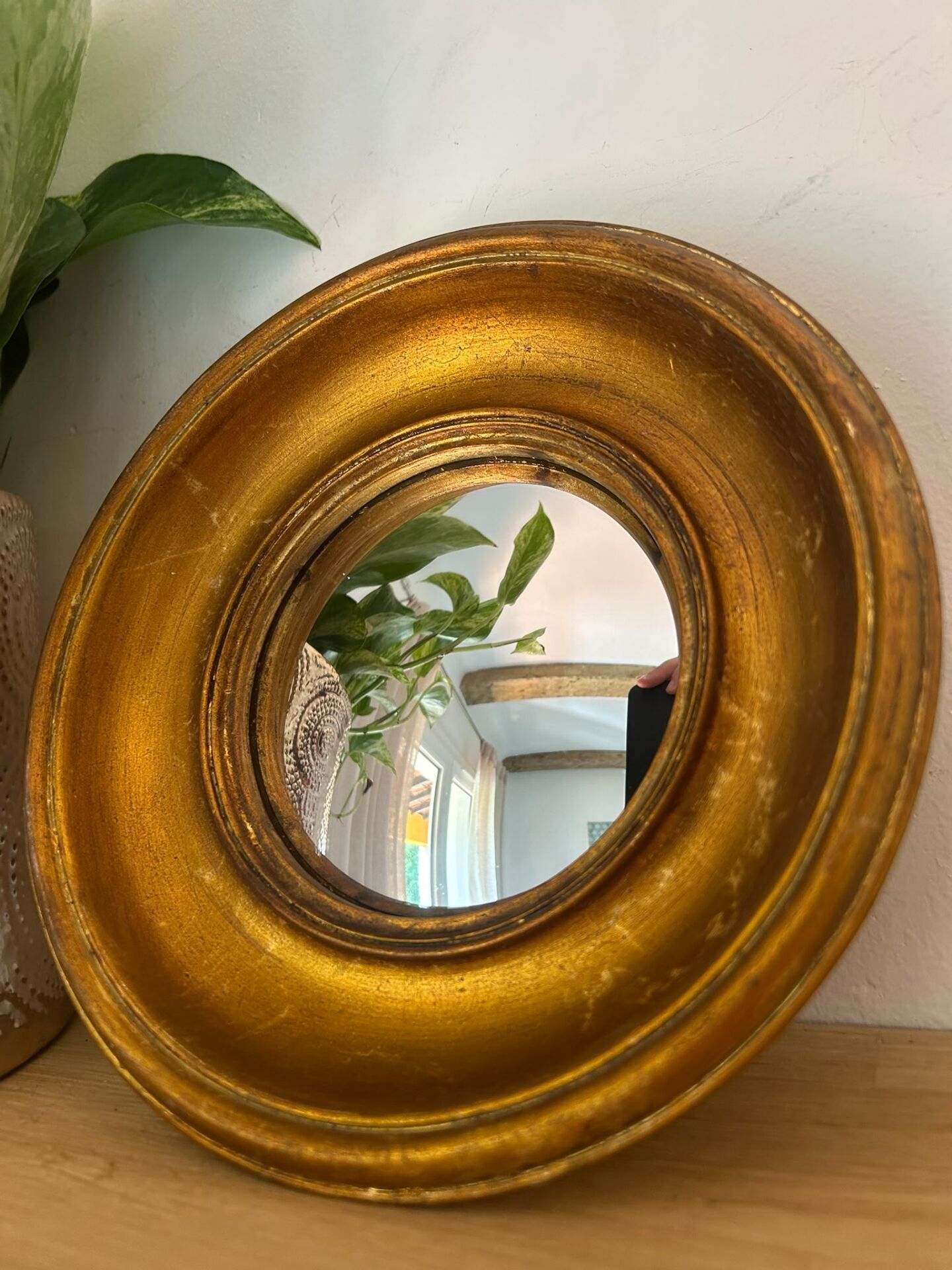 Miroir convexe rond doré miroir de sorcière