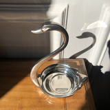 Empty silver swan pocket