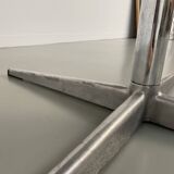 60s marble table with chrome cross base