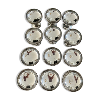12 vintage stainless steel ice cream cups by designer Rémy letang