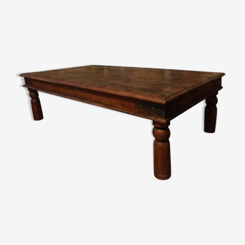 Grande table basse ancienne en  bois de sheesham