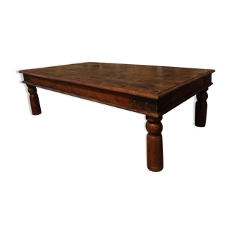 Grande table basse ancienne en  bois de sheesham