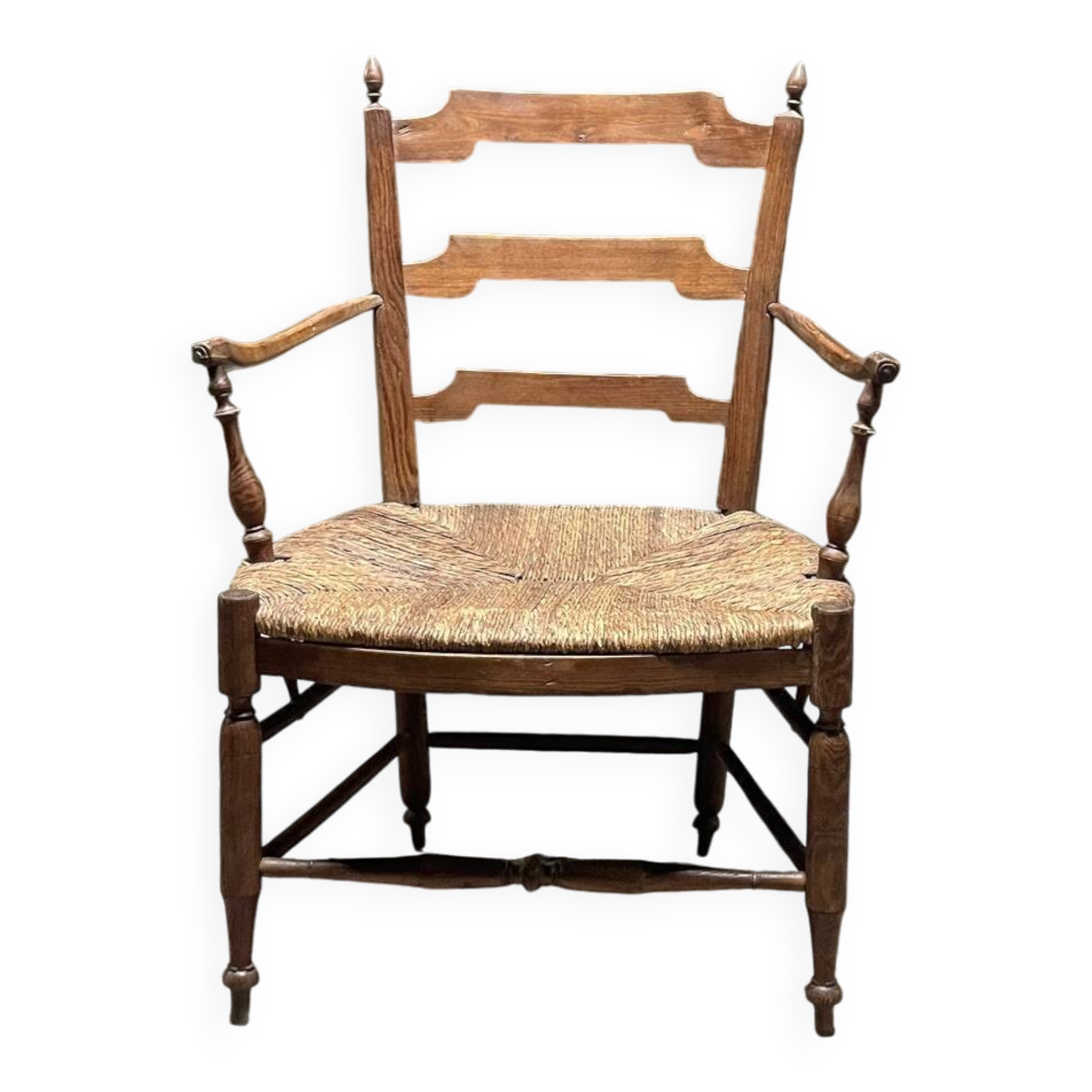Provencal armchair, straw seat