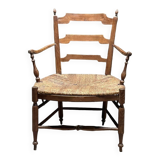 Provencal armchair, straw seat