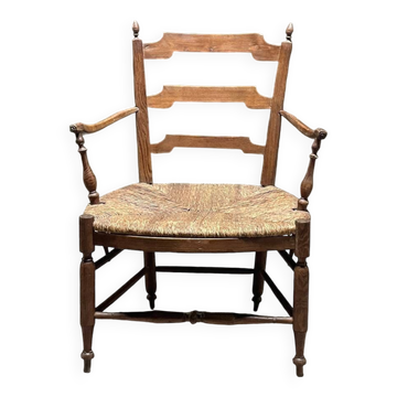 Fauteuil provençal, assise en paille