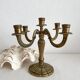 Chandelier bougeoir ancien en laiton 5 feux