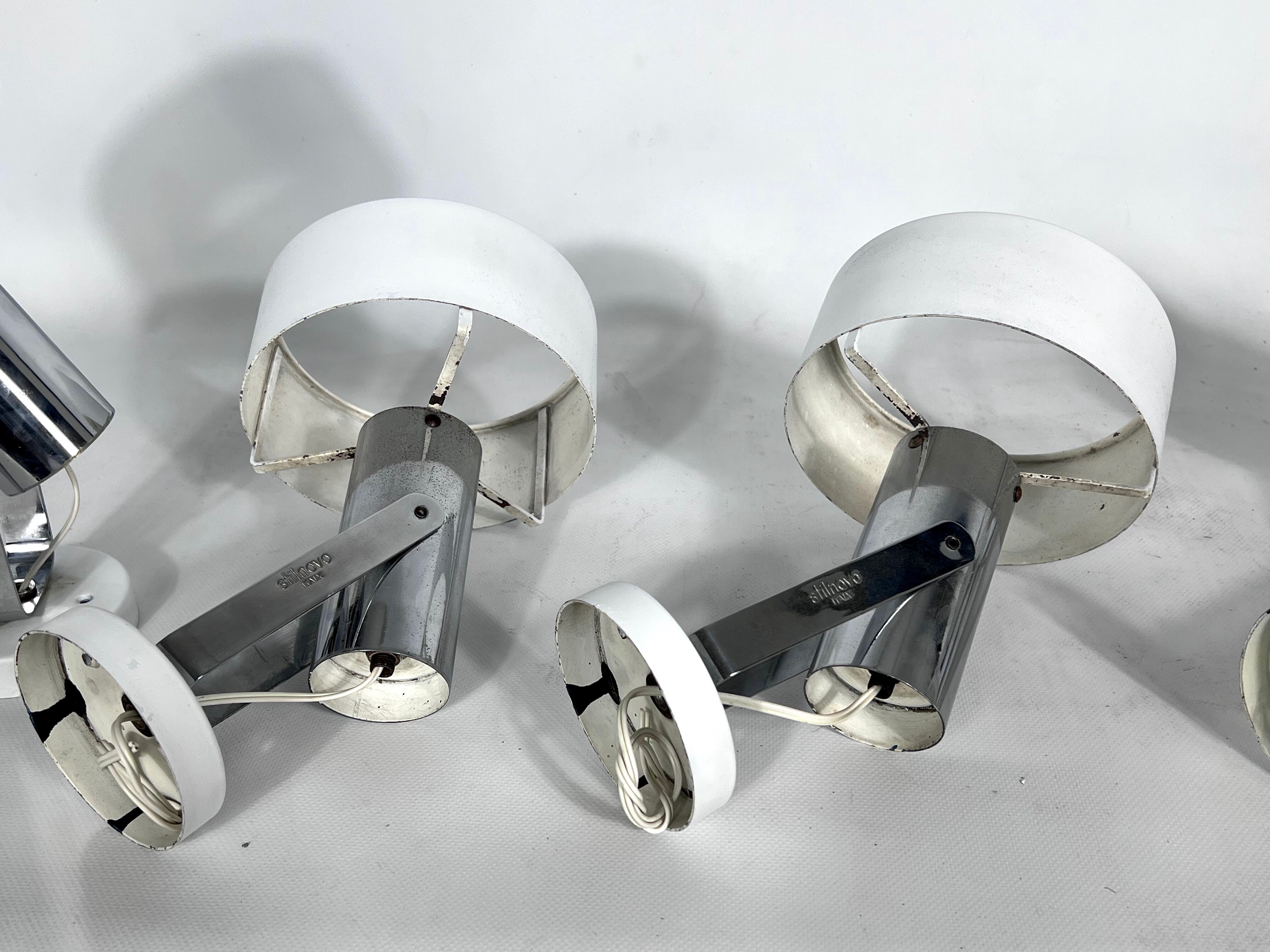 Stilnovo Milano, set of five orientable wall lights from 50s
