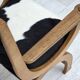 1960s, Danish highback armchair, genuine cowhide, oak wood, reupholstered.