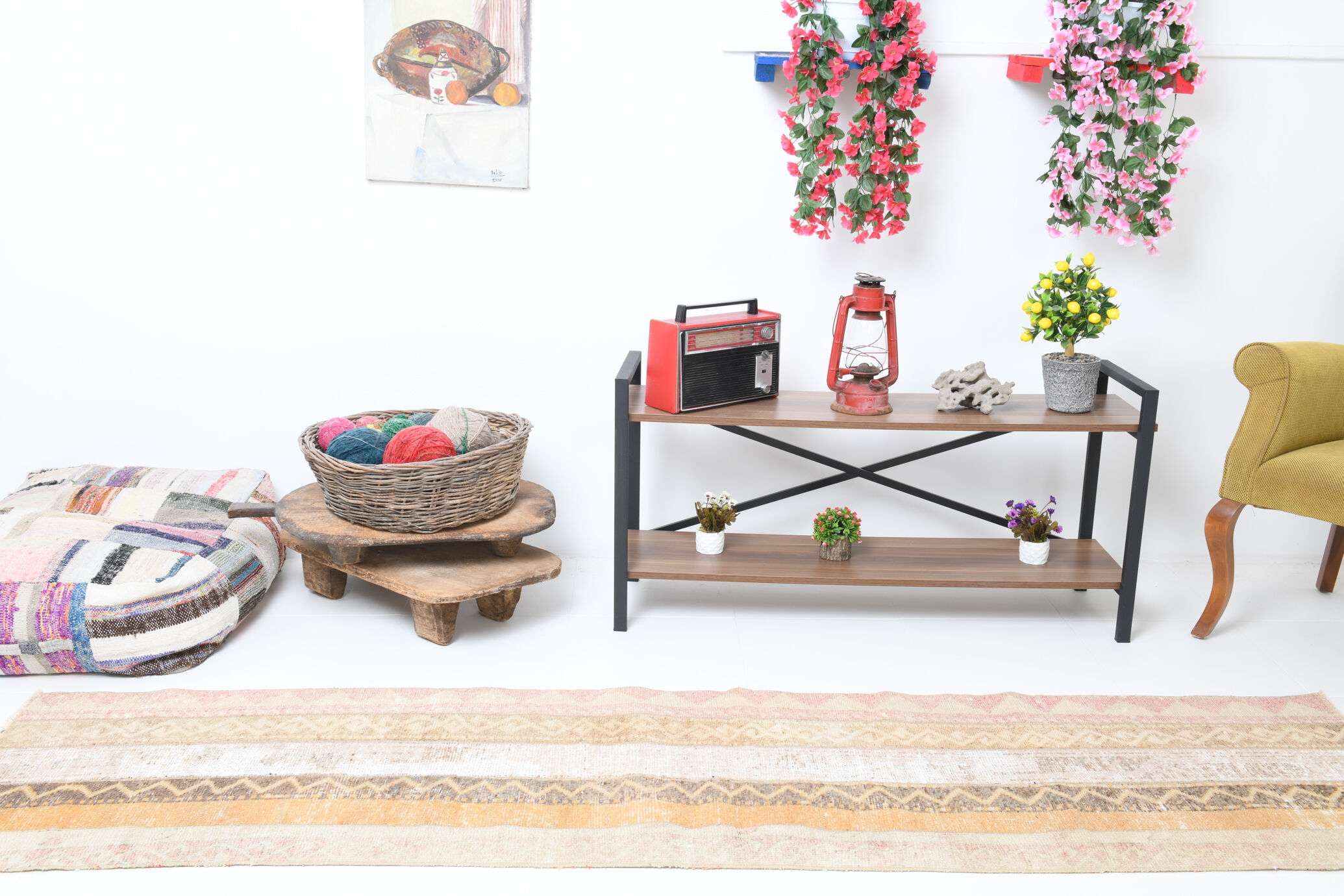 Vintage runner rug 268x63cm