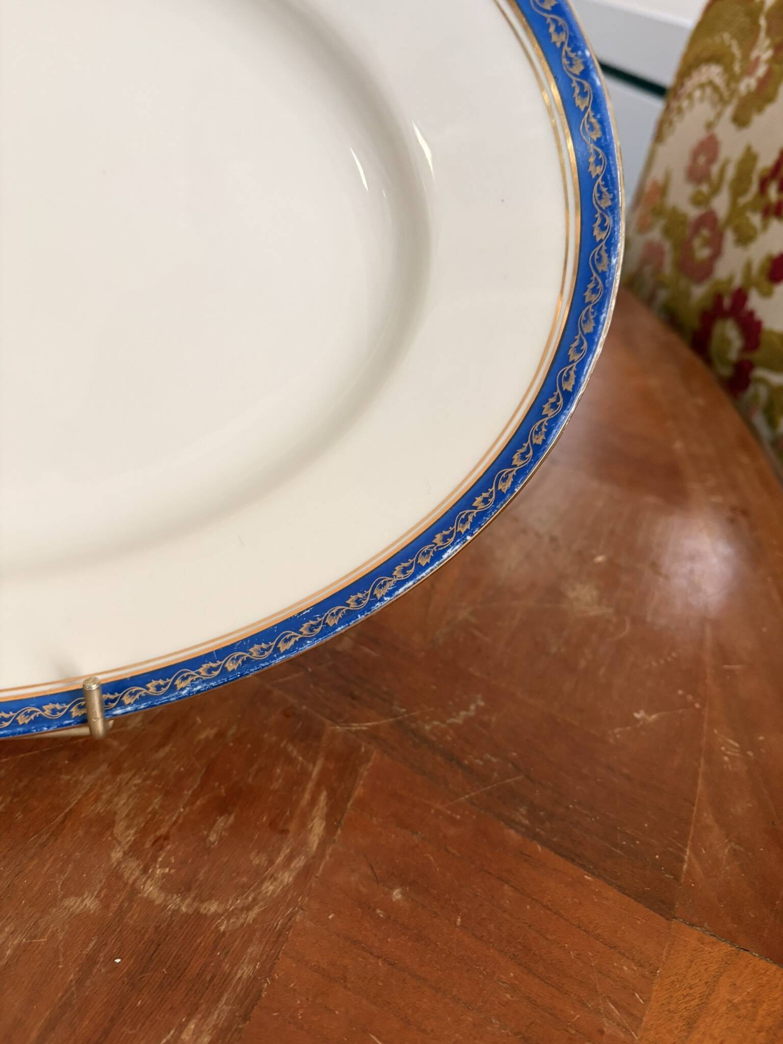 Old Oval Plate 34x23cm Limoges Porcelain Betoule & Legrand