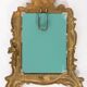 Miniature vintage gold mirror with angels, Italy, 1960s