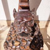 19th century carved wooden dragon column