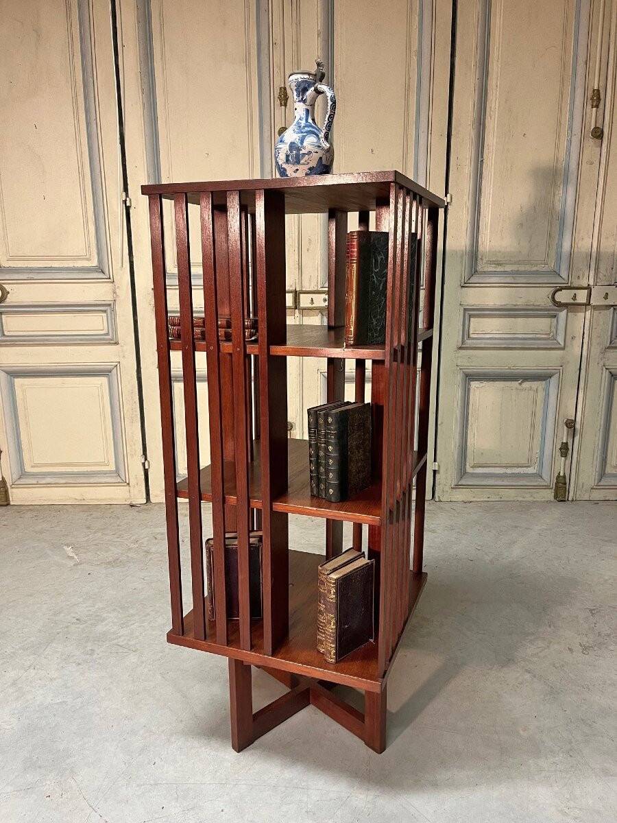 Rotating teak bookshelf from the 60s-70s.