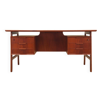 Bureau en teck, design danois, années 1970, fabrication : Omann Jun