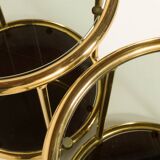 Hollywood Regency style mid century brass side tables, set of 2 , Italy