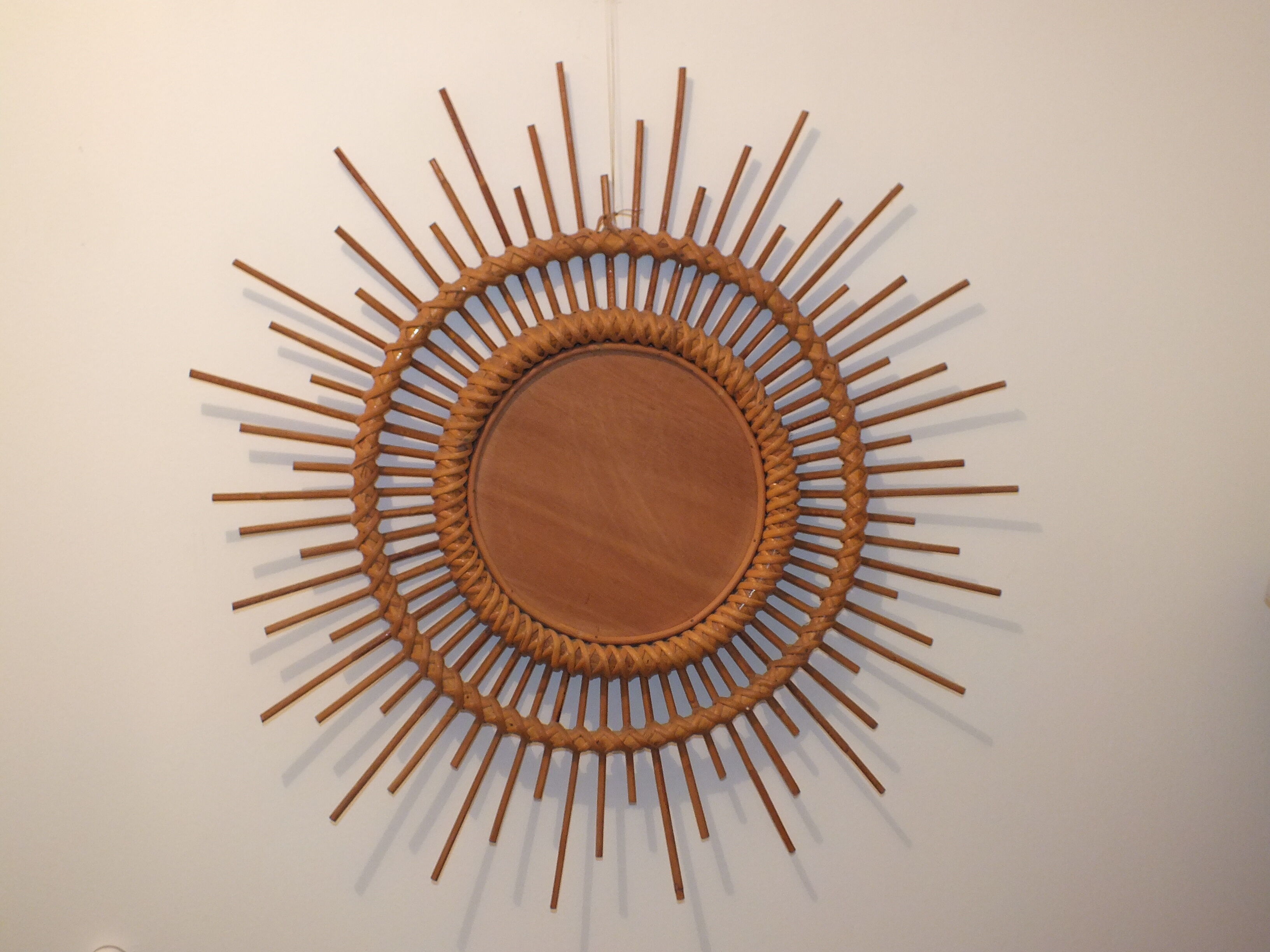 Rattan sun mirror