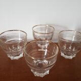 Set of 4 vintage glasses with gold rim