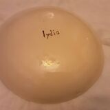 Ceramic dish signed lydia with flower patterns