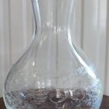 Vintage silkscreened glass carafes
