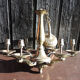 Old chandelier 6-arms in brass or bronze