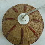 Flower wicker hanging lamp 1970