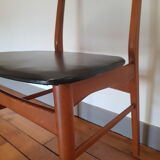 Danish chair in teak and black skai