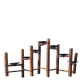 Bougeoir artisanal 7 places modulable en bois et métal – Sri Lanka