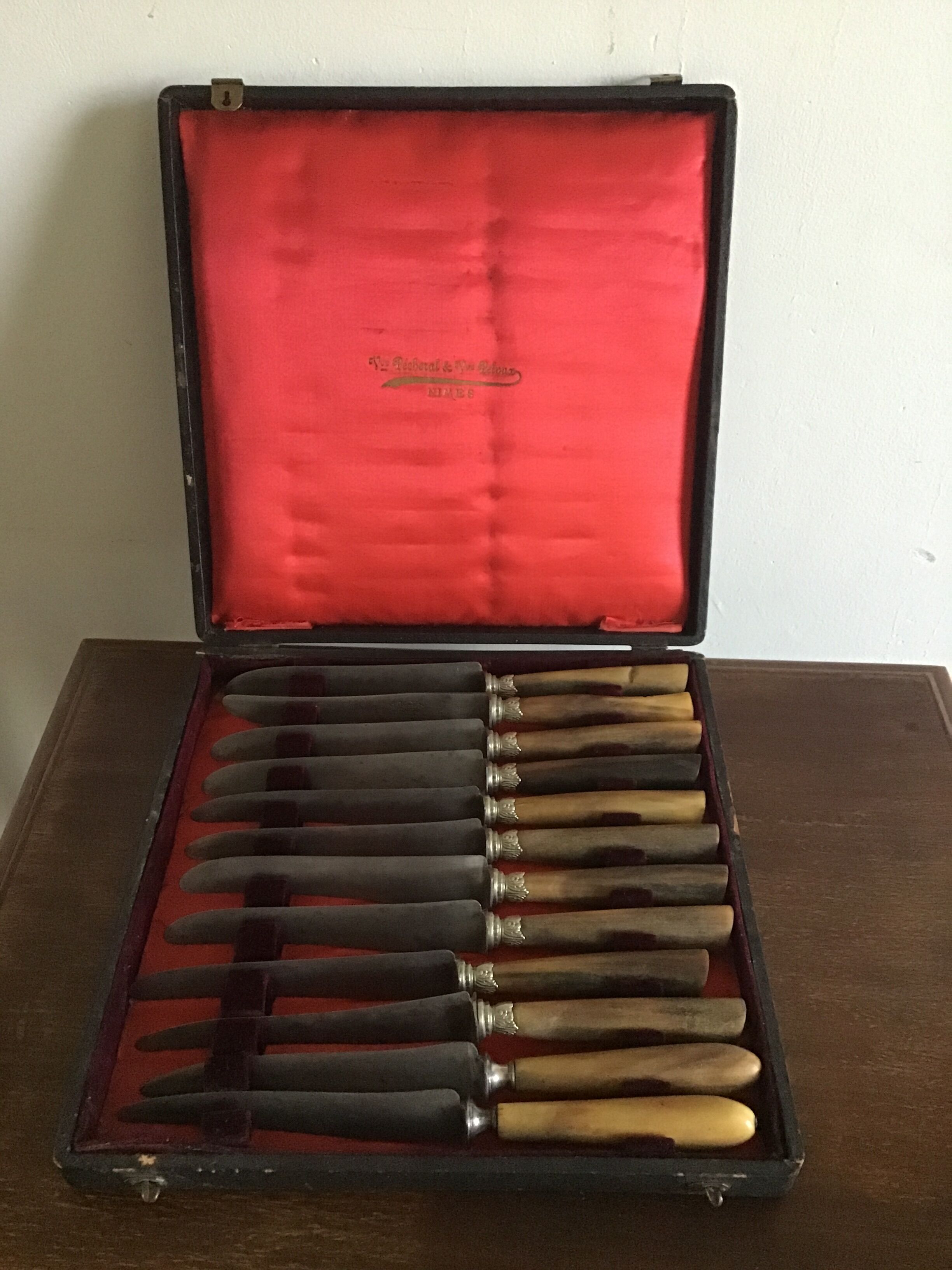 12 horned handle knives