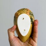 6 avocatiers en céramique barbotine colorée, motif fruits