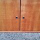 Buffet of the 60s in blond oak metal feet with square section