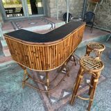 Vintage rattan bar around 1960